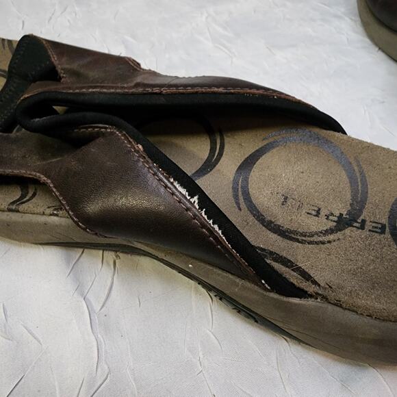 Merrell Womens Palmetto Brown Leather Slide Sandals Size 11 Cushioned Bohemian - Picture 6 of 7